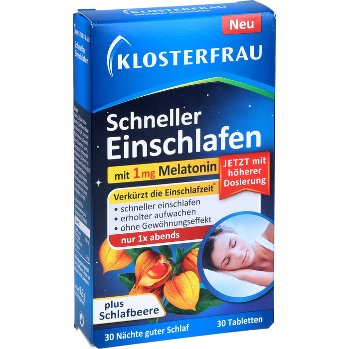 KLOSTERFRAU Schneller Einschlafen mit 1 mg Melatonin Tabletten, 30 pc Tablettes