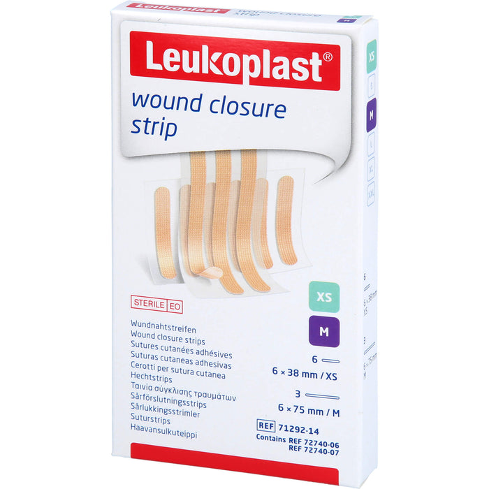 Leukoplast wound closure strip sterile Wundnahtstreifen für den sicheren Hautverschluss, 9 pc Bandeau