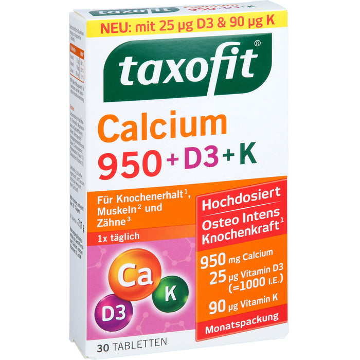 taxofit Calcium 950 + D3 + K, 30 St TAB