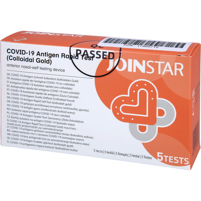 Joinstar COVID-19 Antigen Rapid Test Colloidal Gol, 5 pc Bandelettes réactives