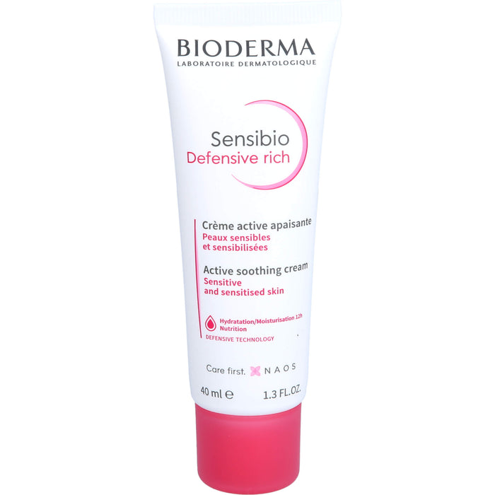 BIODERMA Sensibio Defensive rich Creme stärkt die Haut gegen Umwelteinflüsse, 40 ml Creme