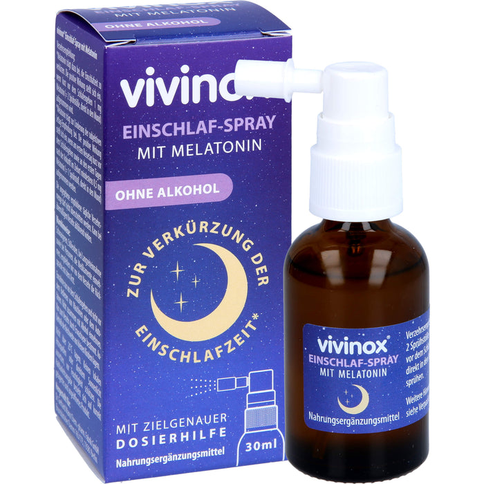 vivinox Einschlaf-Spray mit Melatonin zur Verkürzung der Einschlafzeit, 30 ml Lösung