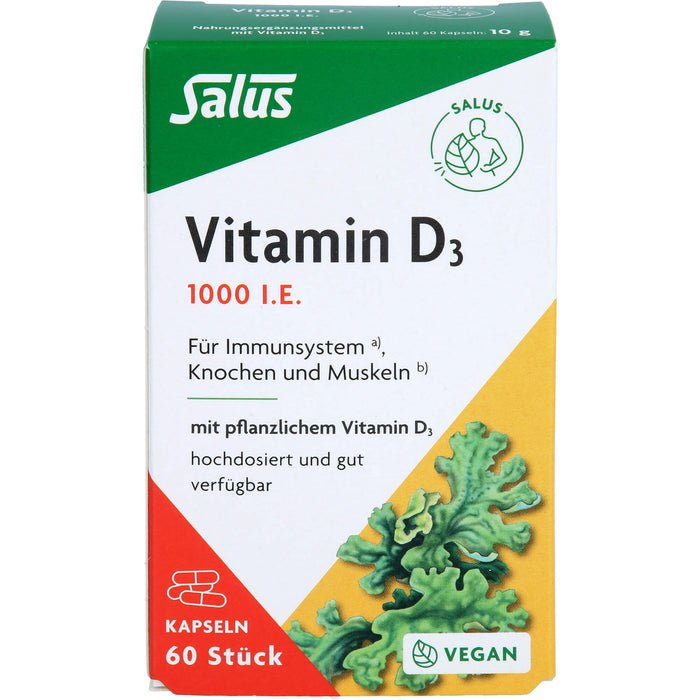 Vitamin D3 1000 I.E. vegan Kapseln Salus, 60 St KAP