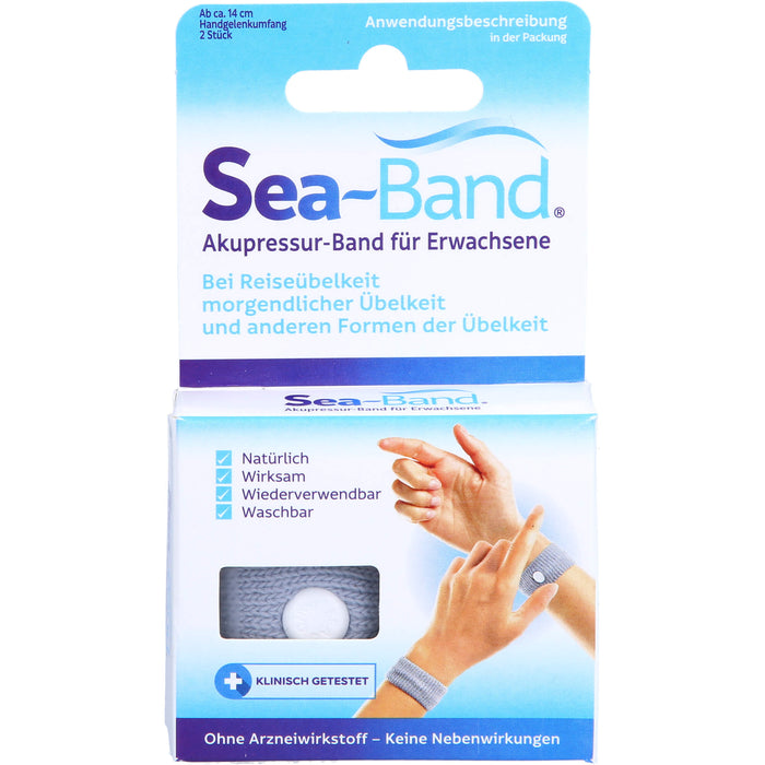 SEA-BAND Akupressurband f. Erwachsene grau, 2 St