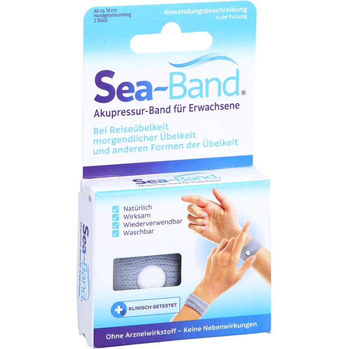 SEA-BAND Akupressurband f. Erwachsene grau, 2 St