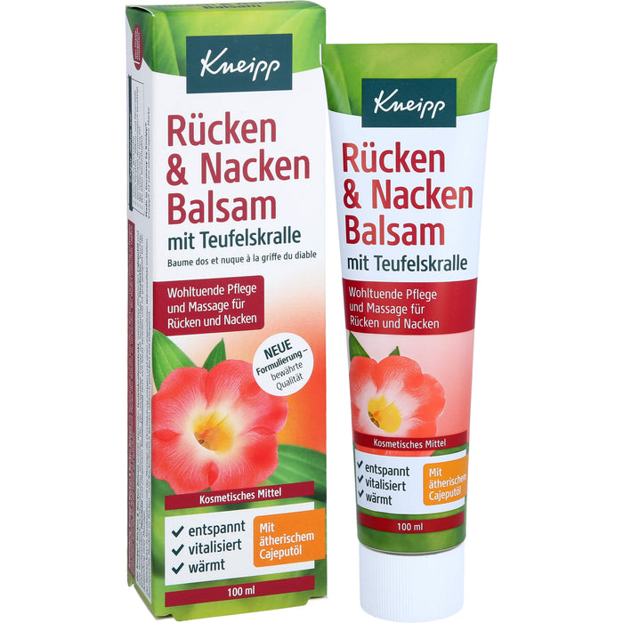 Kneipp Rücken & Nacken Balsam mit Teufelskralle wohltuende Pflege und Massage für Rücken und Nacken, 100 ml Crème