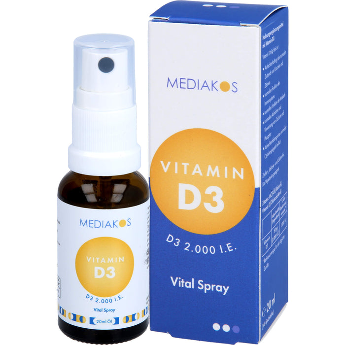 Vitamin D3 2,000 I.E. Mediakos Vital Spray, 20 ml SPR