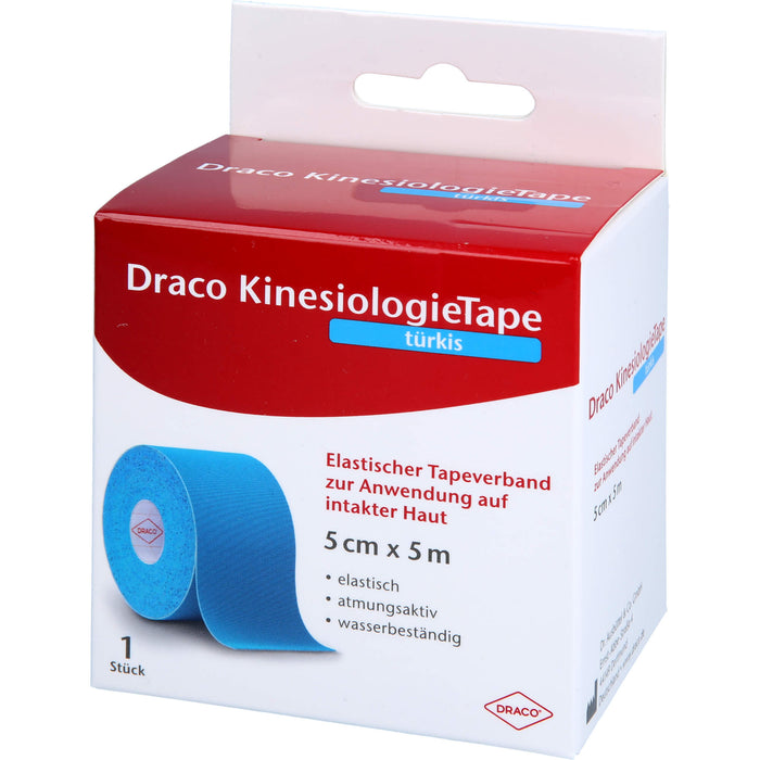 Draco KinesiologieTape 5 cm x 5 m türkis elastischer Tapeverband, 1 pcs. dressing