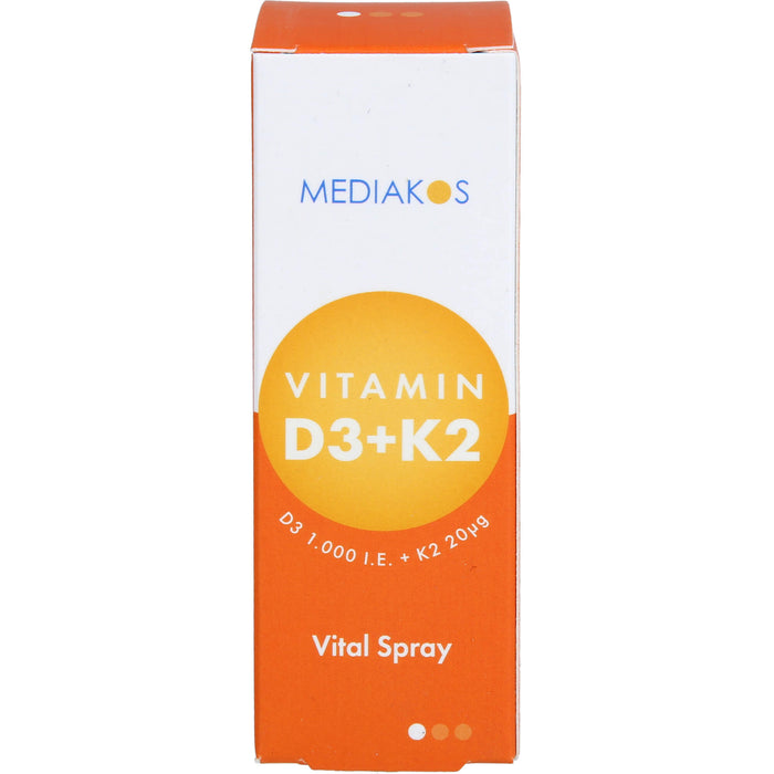 Vitamin D3 + K2 1000 IE 20 ug Mediakos Vital Spray, 20 ml SPR