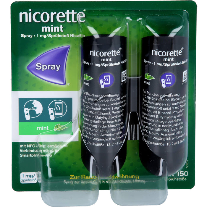 nicorette Mint Spray 1 mg/Sprühstoß, 2 pcs. Spray