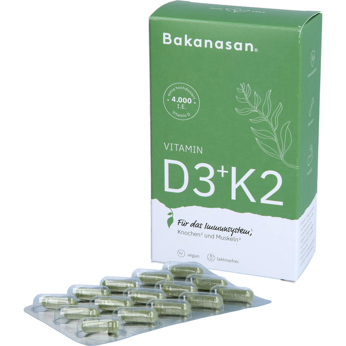 Bakanasan Vitamin D3+K2, 60 St KAP