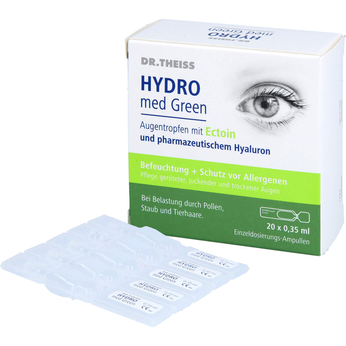 DR. THEISS Hydro med Green Augentropfen mit Ectoin zur Befeuchtung, 20 pcs. Single-dose pipettes