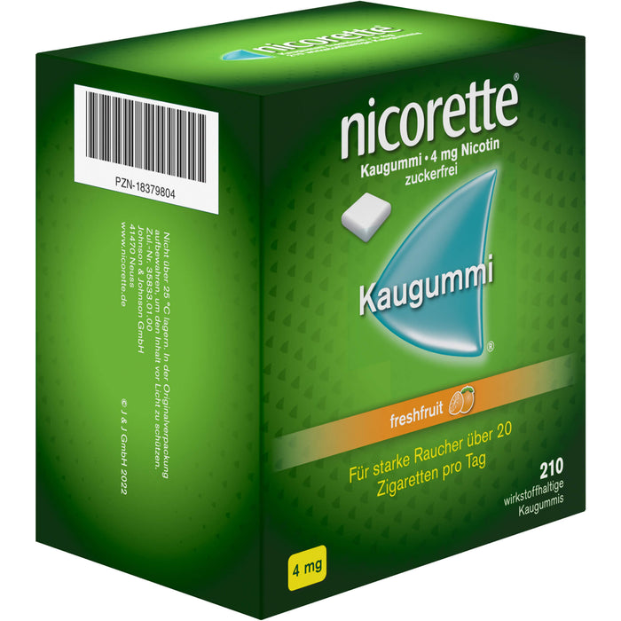 Nicorette Kaugummi 4 mg freshfruit, 210 St KGU