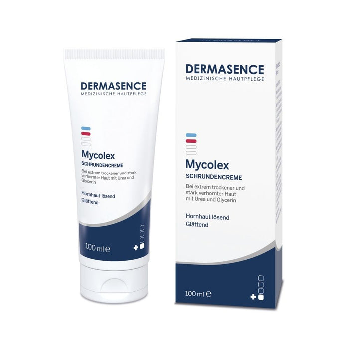 DERMASENCE Mycolex Schrundencreme Hornhaut lösend und glättend bei extrem trockener und stark verhornter Haut, 100 ml Creme