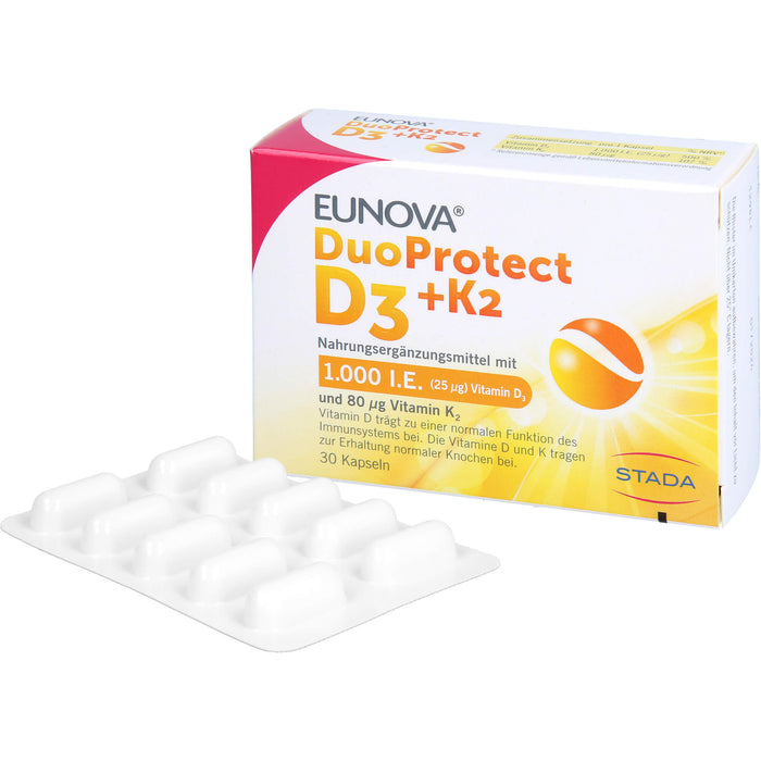 EUNOVA DuoProtect D3 + K2 Tropfen, 30 pcs. Capsules