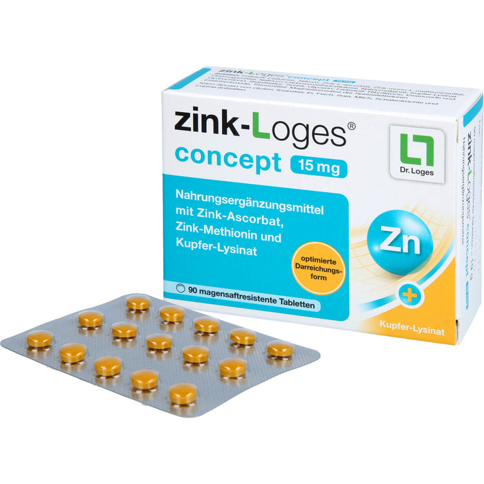 zink-Loges concept 15 mg Tabletten, 90 St., 90 St. Tabletten