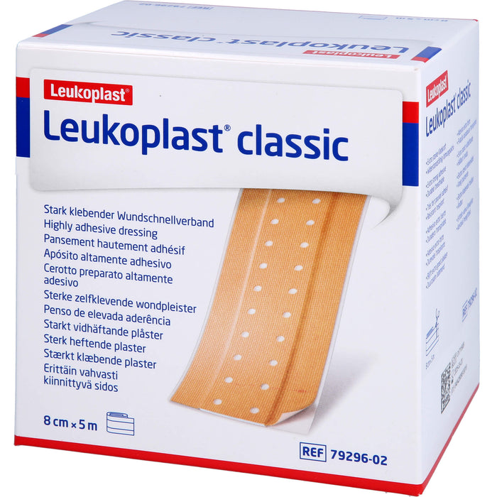 Leukoplast Classic 8 cm x 5 m stark klebender Wundschnellverband, 1 pc Pansement