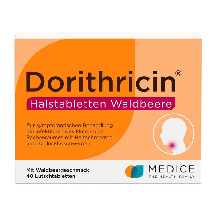 Dorithricin Halstabletten Waldbeere, 0,5 mg / 1,0 mg / 1,5 mg, Lutschtabletten, 40 pcs. Tablets