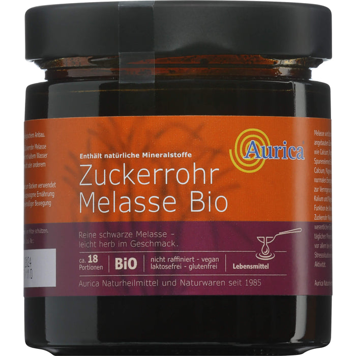 Aurica Bio Zuckerrohr Melasse nicht raffiniert Sirup, 450 g Lösung