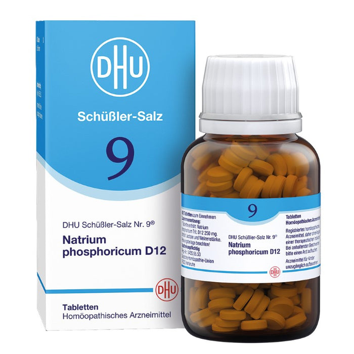 DHU Schüßler-Salz Nr. 9 Natrium phosphoricum D12 – Das Mineralsalz des Stoffwechsels – das Original – umweltfreundlich im Arzneiglas, 420 pc Tablettes