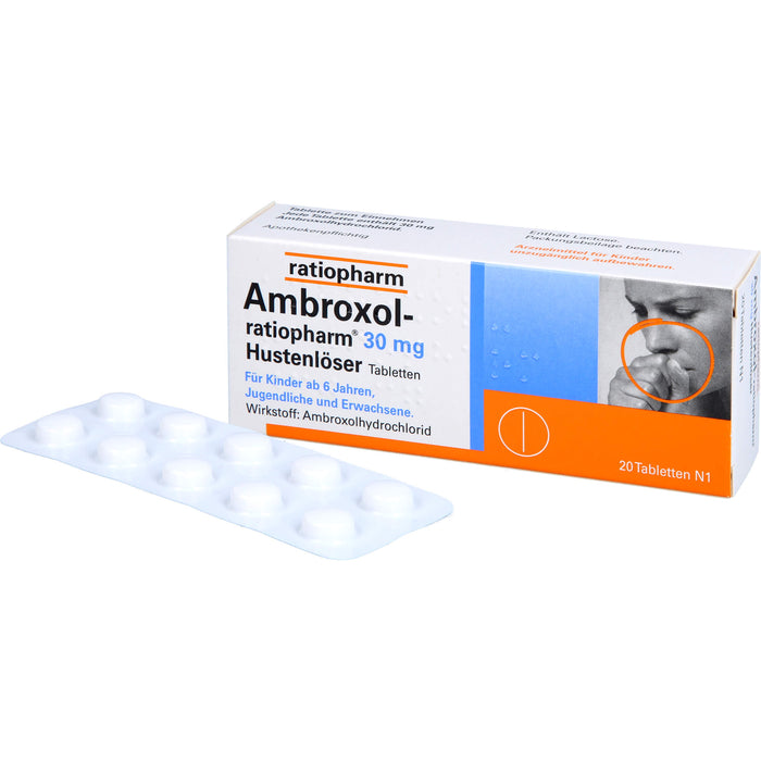 Ambroxol-ratiopharm 30 mg Hustenlöser Tabletten, 20 pcs. Tablets