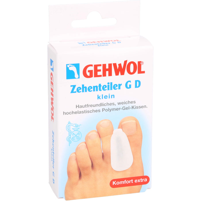 GEHWOL Zehenteiler G D klein hautfreundliches, weiches hochelastisches Polymer-Gel-Kissen, 3 St. Zehenteiler