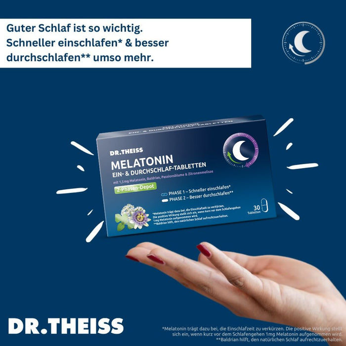 DR. THEISS Melatonin Ein- & Durchschlaf-Tabletten, 30 St., 30 St. Tabletten