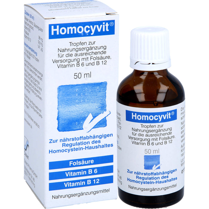 Homocyvit Tropfen zur Unterstützung eines normalen Homocystein-Stoffwechsel, 50 ml Solution