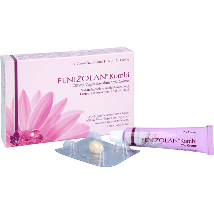 FENIZOLAN Kombi 600 mg Vaginalovulum/2% Creme bei Pilzerkrankungen der Scheide, 1 pcs. Combipack