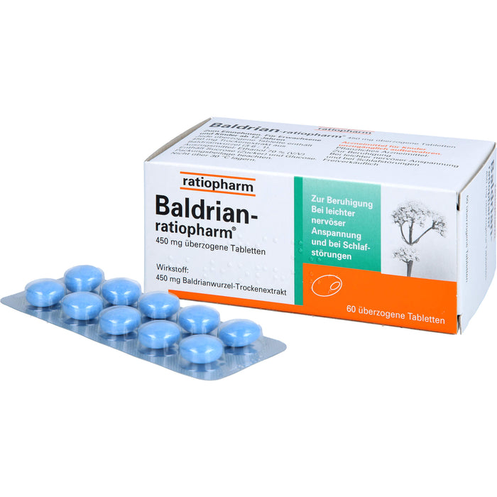 Baldrian-ratiopharm überzogene Tabletten zur Beruhigung, 60 pc Tablettes