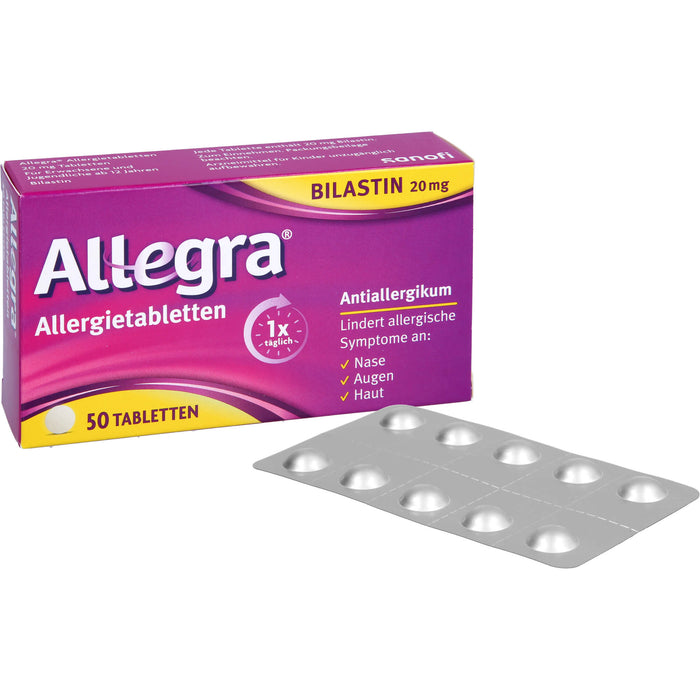 Allegra 20 mg Allergietabletten lindert allergische Symptome, 50 pcs. Tablets