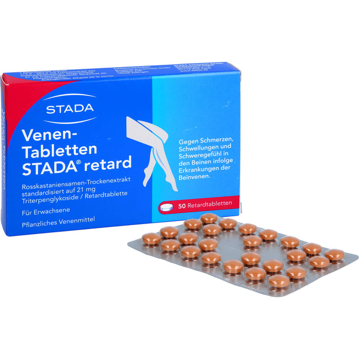 STADA Venen-Tabletten retard gegen Schmerzen, Schwellungen und Schweregefühl in den Beinen, 50 pcs. Tablets