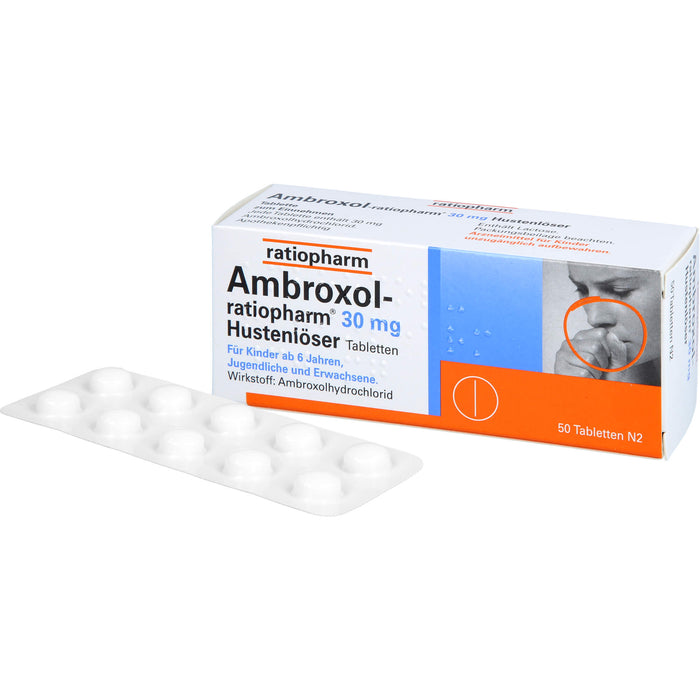 Ambroxol-ratiopharm 30 mg Hustenlöser Tabletten, 50 pc Tablettes