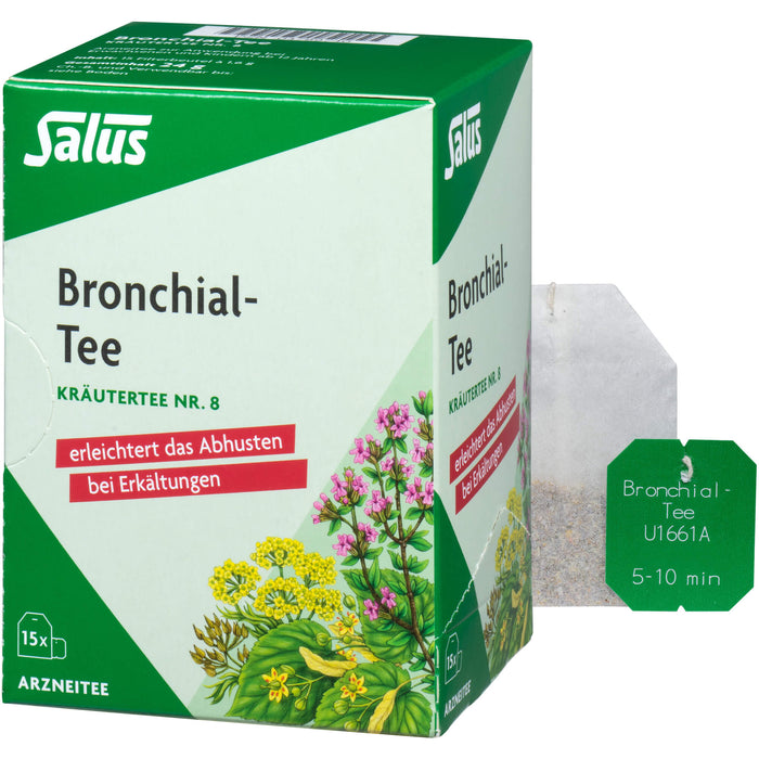 Salus Bronchial-Tee Kräutertee Nr. 8 zur Erleichterung des Abhustens bei Erkältungen, 15 pcs. Filter bag