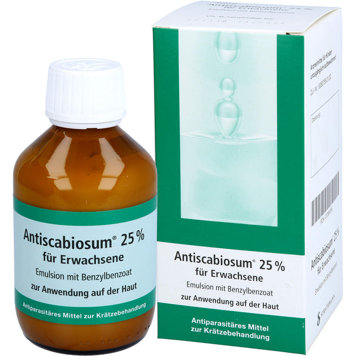 Antiscabiosum 25 % für Erwachsene Emulsion bei Krätze, 200 ml Lösung