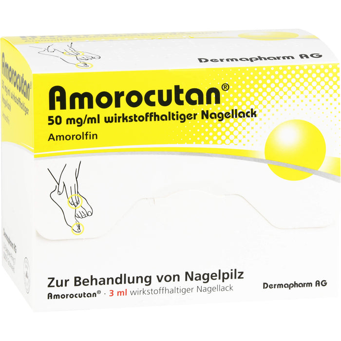 Amorocutan 50 mg/ml wirkstoffhaltiger Nagellack, 3 ml Vernis à ongles contenant une substance active