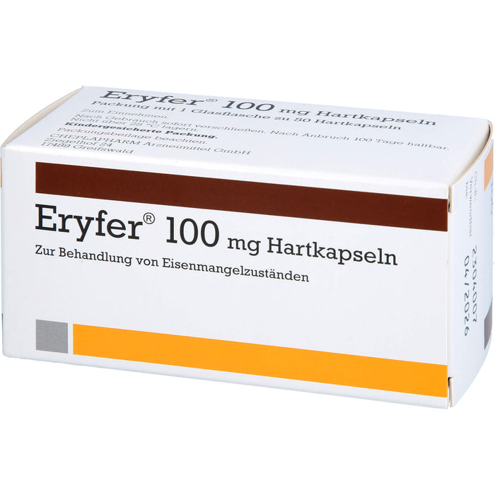 Eryfer 100 mg Hartkapseln bei Eisenmangelzuständen, 50 pcs. Capsules