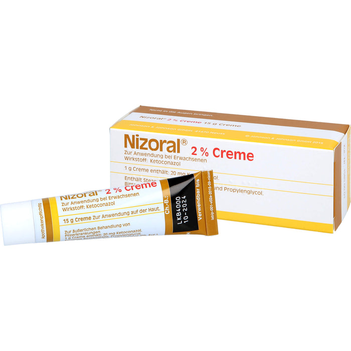 Nizoral 2 % Creme bei Pilzinfektionen der Haut, 15 g Cream