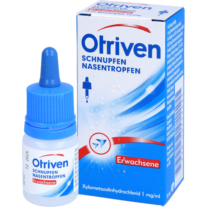 Otriven 0,1 % Nasentropfen für Erwachsene bei Schnupfen, 10 ml Solution