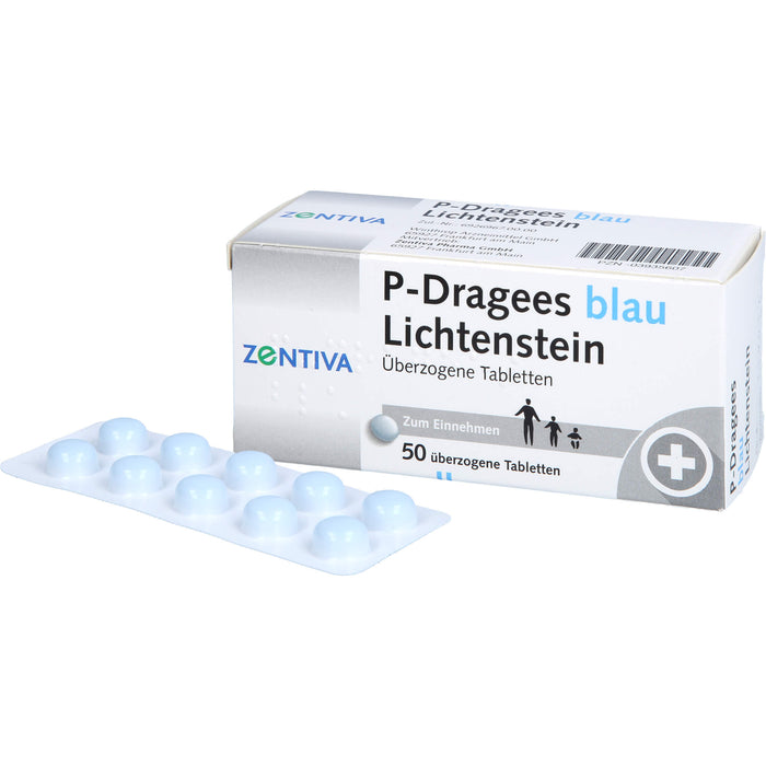 P-Dragees blau Lichtenstein, Überzogene Tabletten, 50 St UTA