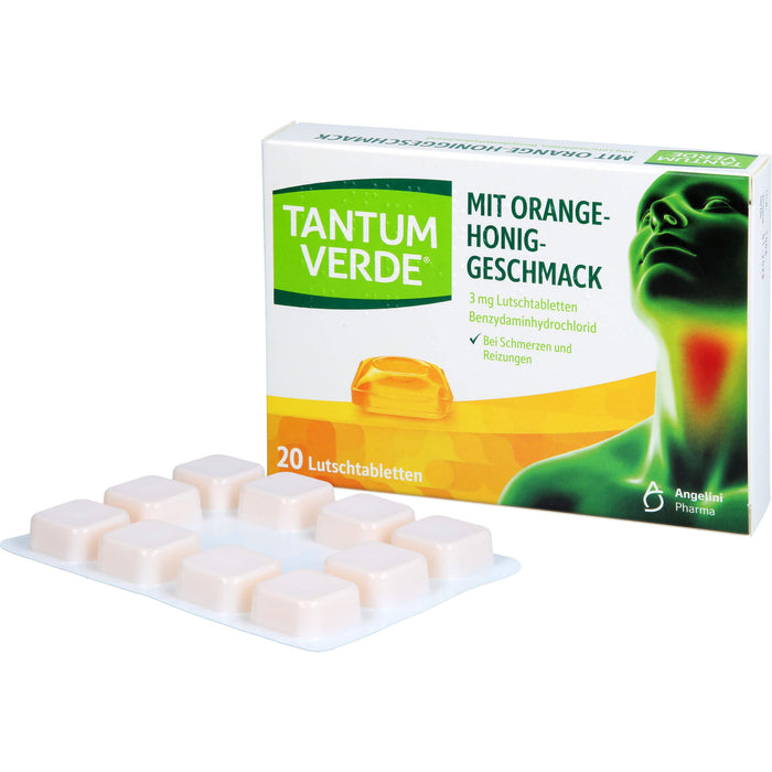 Tantum Verde Lutschtabletten mit Orange-Honig-Geschmack, 20 pcs. Tablets