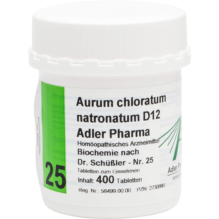 Adler Pharma Aurum chloratum natronatum D12  Biochemie nach Dr. Schüßler Nr. 25 Tabletten, 400 pc Tablettes