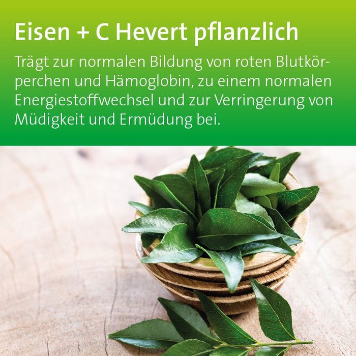 HEVERT Eisen + C pflanzliche Kapseln für Blutbildung, Energiestoffwechsel und zur Verringerung von Müdigkeit, 60 pcs. Capsules