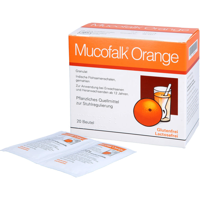 Mucofalk Orange Granulat Quellmittel zur Stuhlregulierung, 20 pcs. Sachets