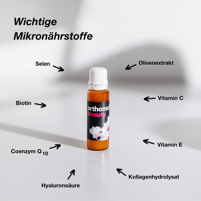 Orthomol Beauty für Frauen - für Haut, Haare und Nägel - mit Coenzym Q10, Biotin und Zink - Nachfüllpackung mit Trinkampullen, 30 pcs. Daily portions