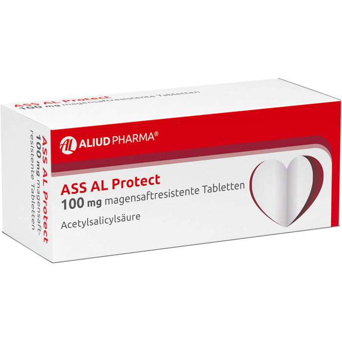 ASS AL Protect 100 mg magensaftresistente Tabletten zur Thrombozytenaggregationshemmung, 50 pcs. Tablets