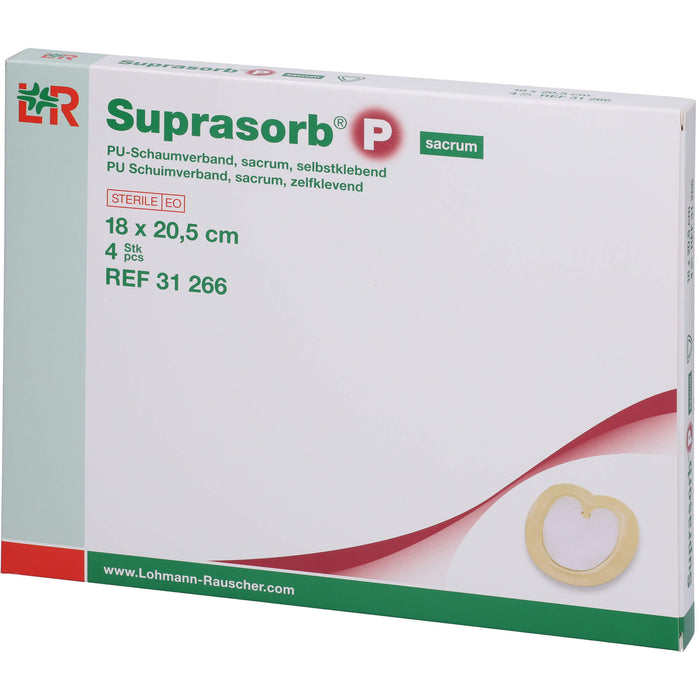 Suprasorb P sacrum PU-Schaumverband sk 18x20,5cm, 4 St VER