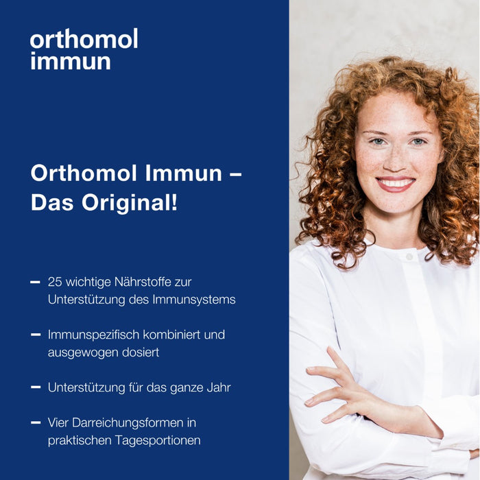 Orthomol Immun - Mikronährstoffe zur Unterstützung des Immunsystems - mit Vitamin C, Vitamin D und Zink - Menthol-Himbeere, 30 St. Tagesportionen