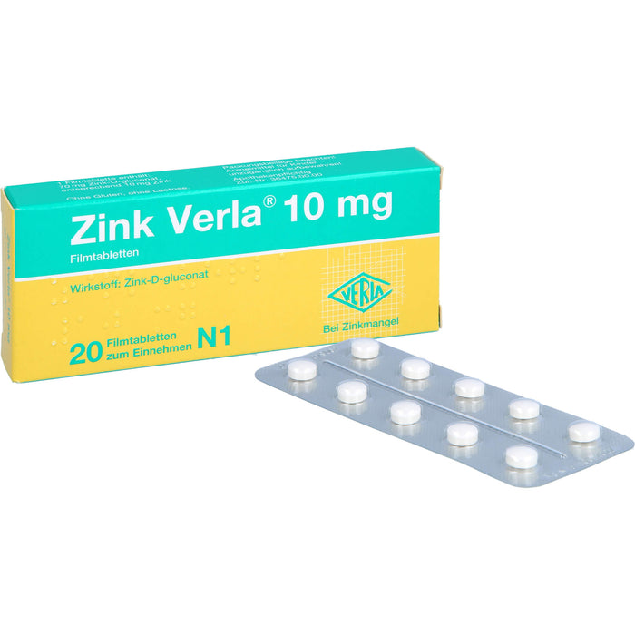 Zink Verla 10 mg Filmtabletten, 20 pcs. Tablets