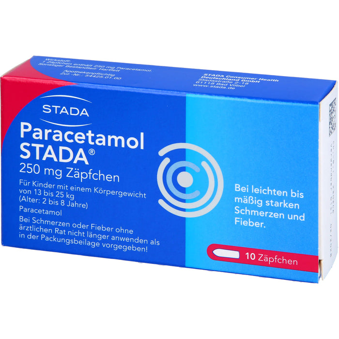 Paracetamol STADA 250 mg Zäpfchen, 10 pcs. Suppositories